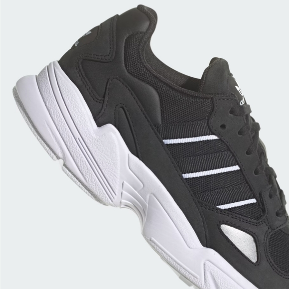 NIB Adidas Falcon Women's 7.5 Core Black White Chunky Retro Sneakers IG8301 - Picture 10 of 16